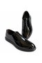 Men's Black Glossy Faux Leather Classic Lace-Up Shoes – Textured Surface, Thick Sole, Wedding Shoes - 6