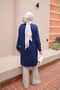 Navy Blue Crew Neck Modal Tunic - 4