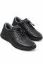 Men's Black Lace-Up Casual Sneakers with Comfortable Soles - 2