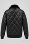 Winter Faux Leather Jacket with Fur-Trimmed Collar and Quilted Padding KMD 862_50543 - 4