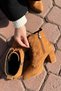 Eliz Taba Suede (7 cm Heel) Pointed Toe Lace-Up Casual Women's Boot - 5