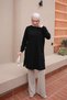 Black Crew Neck Modal Tunic - 3