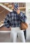 OVERSIZED CHECKED MOCK NECK JACKET - 2
