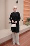 Black Crew Neck Modal Tunic - 2