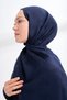 MAREN PATTERNED FLOSS VISCOSE SCARF - NAVY BLUE