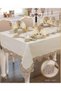 Handmade Angles Flora 17-Piece 8-Person 165 × 265 cm Cream-Gold Table Set HB006 - 5