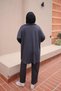 Anthracite Collared Zipper-Front Tunic and Pants Set - 5