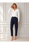 Women's polo collar V-neck braided-pattern corspan knit sweater 12508.Crs - 3