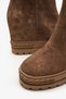 Sedna Camel Suede Leather Wedge Heel Boots - 4