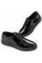 Men's Black Glossy Faux Leather Classic Lace-Up Shoes – Textured Surface, Thick Sole, Wedding Shoes