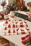 Rustic Forest Pine Deer Beige Plaid Christmas-Themed Digital Print 2-Piece Kitchen Towel Set, 35x55 cm - 7