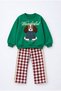 Girls' 3-Thread Embroidered Set Without Brushed Inside Lace - 2