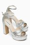 Silver Stone Platform Heeled Evening Dress Shoes - 3