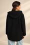 Women's Hooded, Front Zippered, Pouch-Pocketed Cardigan - 4