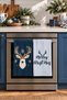 Winter Stag Deer Navy Blue Snowflake-Patterned Digitally Printed 2-Piece Kitchen Towel Set, 35x55 cm - 2
