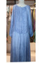 Silk Dress with Ethnic Patterned Woven Fabric on the Front, Lined, Standard Size - 6