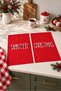 Red Winter Red-Lettered New Year's Pattern Digitally Printed 2-Piece Kitchen Towel Set, 35x55 cm - 3