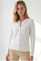 Women's White Diamond Patterned Fine Knit Cardigan HRK-19000535 - 6