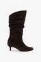 Boran Brown Suede Kitten-Heel Boots