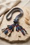 Handmade Knitted Yarn and Beaded Long Authentic Necklace with Unique Design - 4