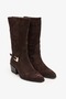 Orka Brown Suede Leather Women's Heeled Boots - 3