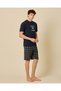 Men Navy Cat Print Pyjama Set 2 Pieces