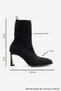 ANGELO Black Knit Women's Heeled Boots - 5