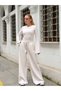 Long-Sleeved, Crew Neck, Wide-Leg Two-Piece Set with Side Zippers - 4