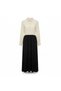 Shirt Dress with Paneled Waistband and Elastic Waist, Two-Button Vest Set - 7