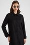 Plus-Size Suede Trench Coat with Collar Detail and Sleeve Detail, BLACK 6931 - 4