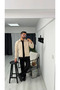 Classic-Collar Minimalist Lined Jacket with a Zipper - 3