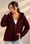 Women's Hooded, Front Zippered, Pouch-Pocketed Cardigan