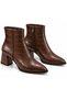 Women's Brown Crocodile-Print Stylish Boots with Thick Heels NK1174 - 2