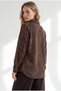 Women's Brown Mottled Thick Velvet Shirt GML-19001465 - 2
