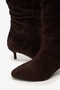 Boran Brown Suede Kitten-Heel Boots - 4