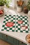 Green Cafe Coffee Cup with Green Checkered Pattern, Digitally Printed 2-Piece Kitchen Towel Set, 35x55 cm - 4