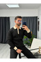 Men’s Polo Collar Half-Zip Corded Fabric Sweater - 2