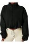Pulover cu fermoar, negru - 2