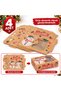 New Year's Gift Box Set of 4: Kraft Cardboard Boxes with Windows and Santa Claus Design, 22x15x7 cm - 4