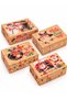New Year's Gift Box Set of 4: Kraft Cardboard Boxes with Windows and Santa Claus Design, 22x15x7 cm