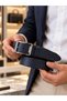 100% Genuine Navy Blue Leather Men's Sport Belt – Stylish and Modern Design - 6