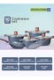 10pcs Kitchencraft Die-Cast Aluminum Cookware Set RF12951 Granite Coated 4mm Induction Base, Wood-Finish Handles Tempered Glass Lid Assorted Color Sets - 7
