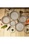Delcasa Granite Coated Non stick Smart Cookware Set 9Pcs DC1577BGE Induction Compatible 26cm Casserole + Lid 20cm Casserole + Lid, 26cm Frypan, 24cm Wok Pan,16cm Saucepan - 8