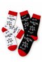 Set of 2 Math-Patterned Socks, Black and White, 85% Cotton - 3