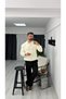 Button-Down Polo Collar Corded Fabric Knit Sweater - 4