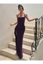 Rochie maxi, vișiniu - 3