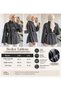 Women's scuba fabric turtleneck mock neck checkered belted modest tunic, 67 cm - 5