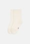 Ecru-Red Women's 2-Pack Modal Basic Socks - 2