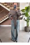 Plaid Patterned Double-Breasted Jacket With Belt - 4