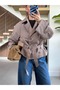 SHORT TRENCH COAT WITH BELT AND CHECKED PATTERN - 2